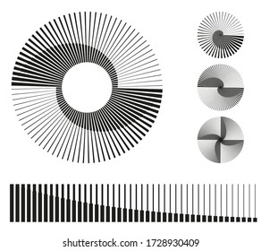 set with circles in yin and yang style