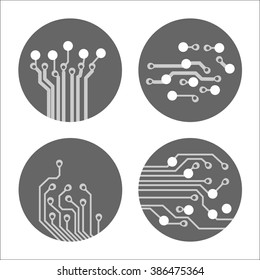 Set of circuit board icons Vector Illustration