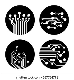 Set of circuit board icons Vector Illustration