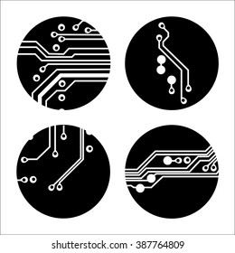 Set of circuit board icons Vector Illustration