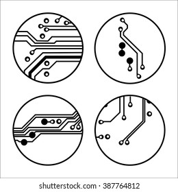 Set of circuit board icons Vector Illustration