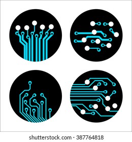 Set of circuit board icons Vector Illustration
