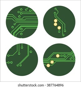 Set of circuit board icons Vector Illustration