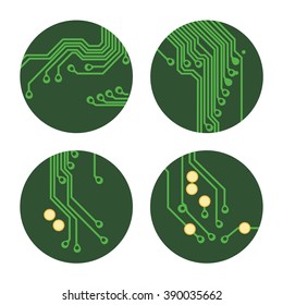 Set of circuit board icons Vector Illustration