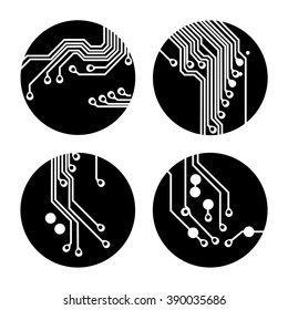 Set of circuit board icons Vector Illustration