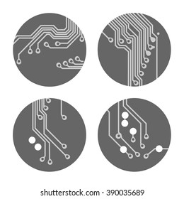 Set of circuit board icons Vector Illustration