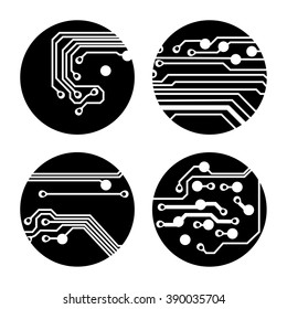Set of circuit board icons Vector Illustration