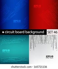 set of circuit board pattern. abstract technology hi-tech circuit board texture 