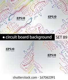 set of circuit board pattern. abstract technology hi-tech circuit board texture 