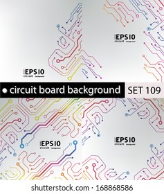 set of circuit board pattern. abstract technology hi-tech circuit board texture