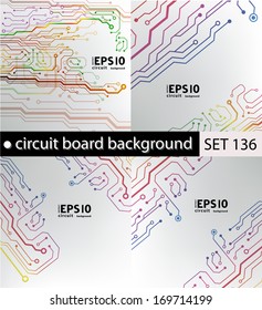 set of circuit board pattern. abstract technology hi-tech circuit board texture