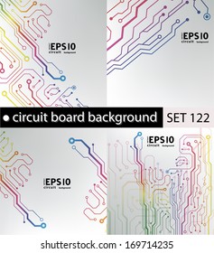 set of circuit board pattern. abstract technology hi-tech circuit board texture