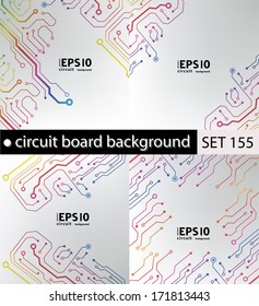 set of circuit board pattern. abstract technology hi-tech circuit board texture