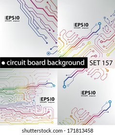set of circuit board pattern. abstract technology hi-tech circuit board texture