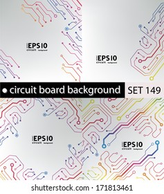set of circuit board pattern. abstract technology hi-tech circuit board texture