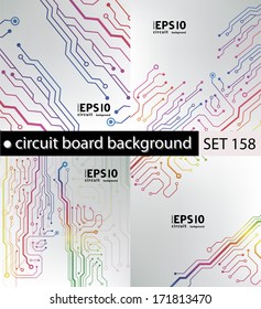 set of circuit board pattern. abstract technology hi-tech circuit board texture