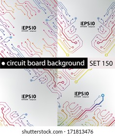 set of circuit board pattern. abstract technology hi-tech circuit board texture