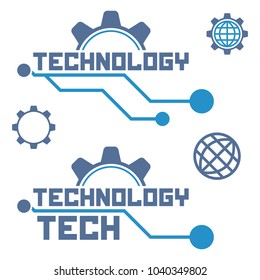 Set of circuit tech elements. Electronics icon. Tech logo.