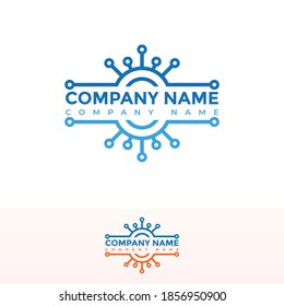 Set of circuit tech elements. Electronics icon. Tech logo.