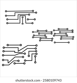 Set of Circuit technology logo vector template.	
circuit board icon vector.Central processing unit, computer processor, chip symbol. Abstract technology logo.