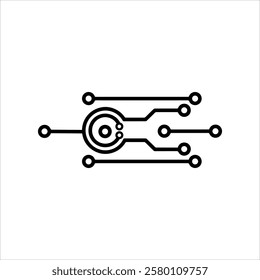 Set of Circuit technology logo vector template.	
circuit board icon vector.Central processing unit, computer processor, chip symbol. Abstract technology logo.