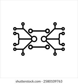 Set of Circuit technology logo vector template.	
circuit board icon vector.Central processing unit, computer processor, chip symbol. Abstract technology logo.