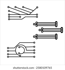 Set of Circuit technology logo vector template.	
circuit board icon vector.Central processing unit, computer processor, chip symbol. Abstract technology logo.