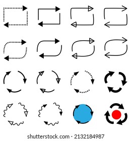 set of circular arrows with white background