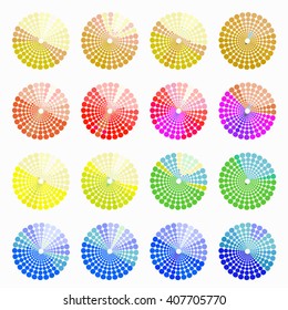 Set circular color different shades of bright. vector illustration