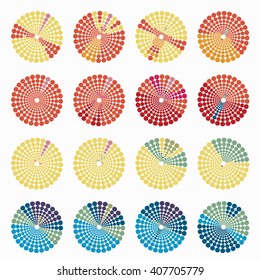 Set circular color different shades of ocher. vector illustration