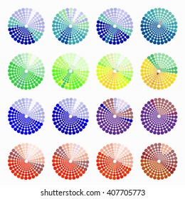 Set circular color of various shades. vector illustration