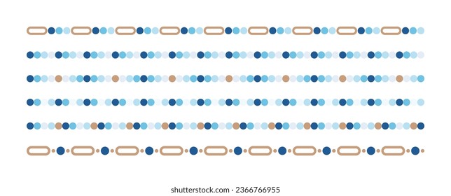 Set of circular colorful border lines.