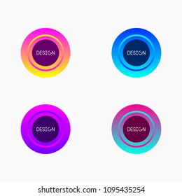 Set of circular and colorful design templates