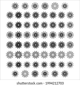 Establezca los ornamentos de diseño circular. Diseño creativo.