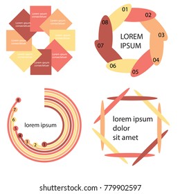 Set of circular diagrams and charts