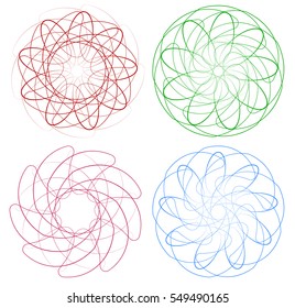 Set of circular geometric elements / minimal mandalas