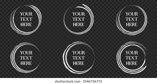 Set of Circular Grunge Frames With Customizable Text Space