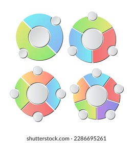 Conjunto de diagrama gráfico de información circular con colección de segmentos diferente