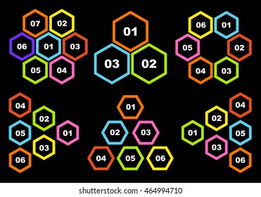 Set of circular infographics. Template for cycling diagram, graph, presentation and round chart.