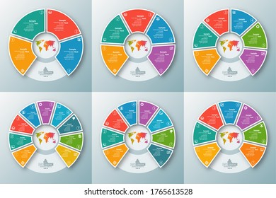 Set of circular Infographics.Vector abstract 3d paper infographic elements.