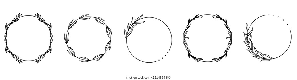 Conjunto de elementos de diseño natural circular.Ilustración vectorial.EPS 10