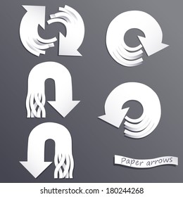 Set of circular paper arrows