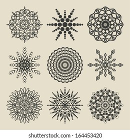 set of circular patterns - vector illustration