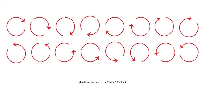 set of circular, rotating arrow icons