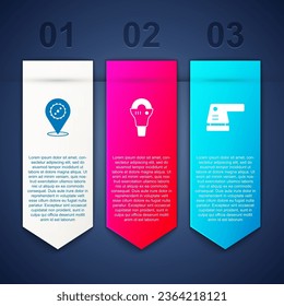 Set Circular saw blade, Angle grinder and Electric sander. Business infographic template. Vector