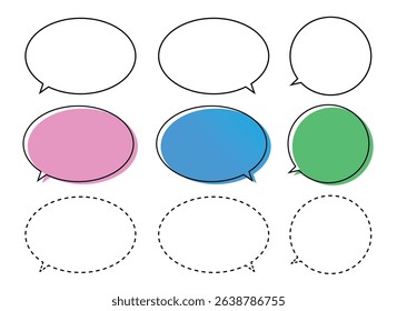 Set of Circular Shapes of Chat Icons - Chat Bubbles Set