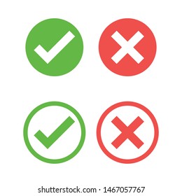 A set of circular voting icons featuring yes and no options.