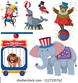 A Set of Circus Animals illustration