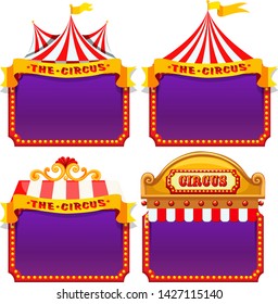 Set of circus banner illustration