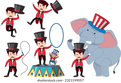 Dibujo de personajes de dibujos animados de circo